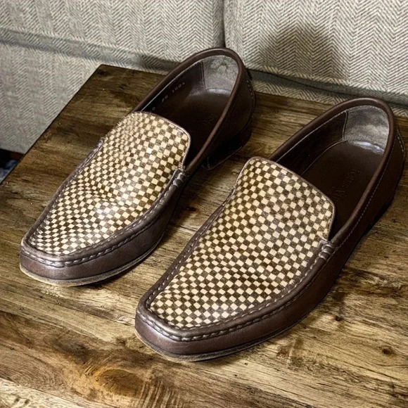 Louis Vuitton LV Designer Leather/Pony Hair Loafers Slip On Men Shoes 10 - Picture 1 of 17